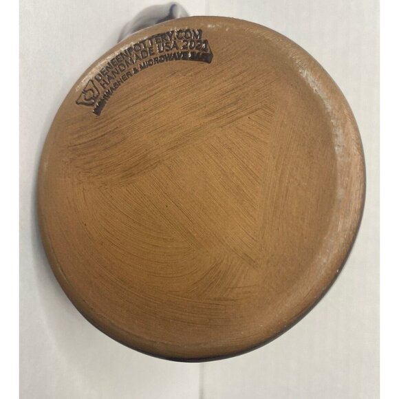 Deneen Pottery Lot of 3 Mugs Cozy Inns Brown Green Handmade USA Round - Picture 6 of 7